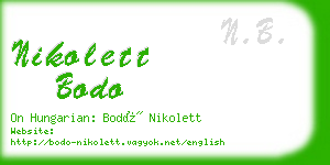 nikolett bodo business card